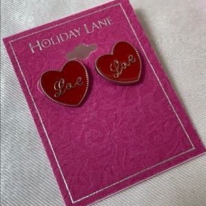 ✅New Holiday lane red Love earrings